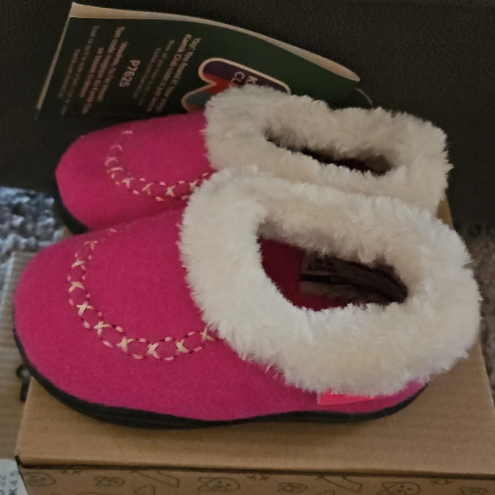 Kamik Pink Slipper Cozy Cabin Moccasins